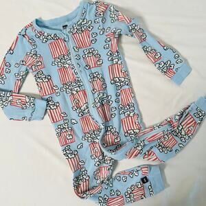 Tea Collection Sleep Tight Popcorn Party Pajamas PJs Sz 18-24 mo
